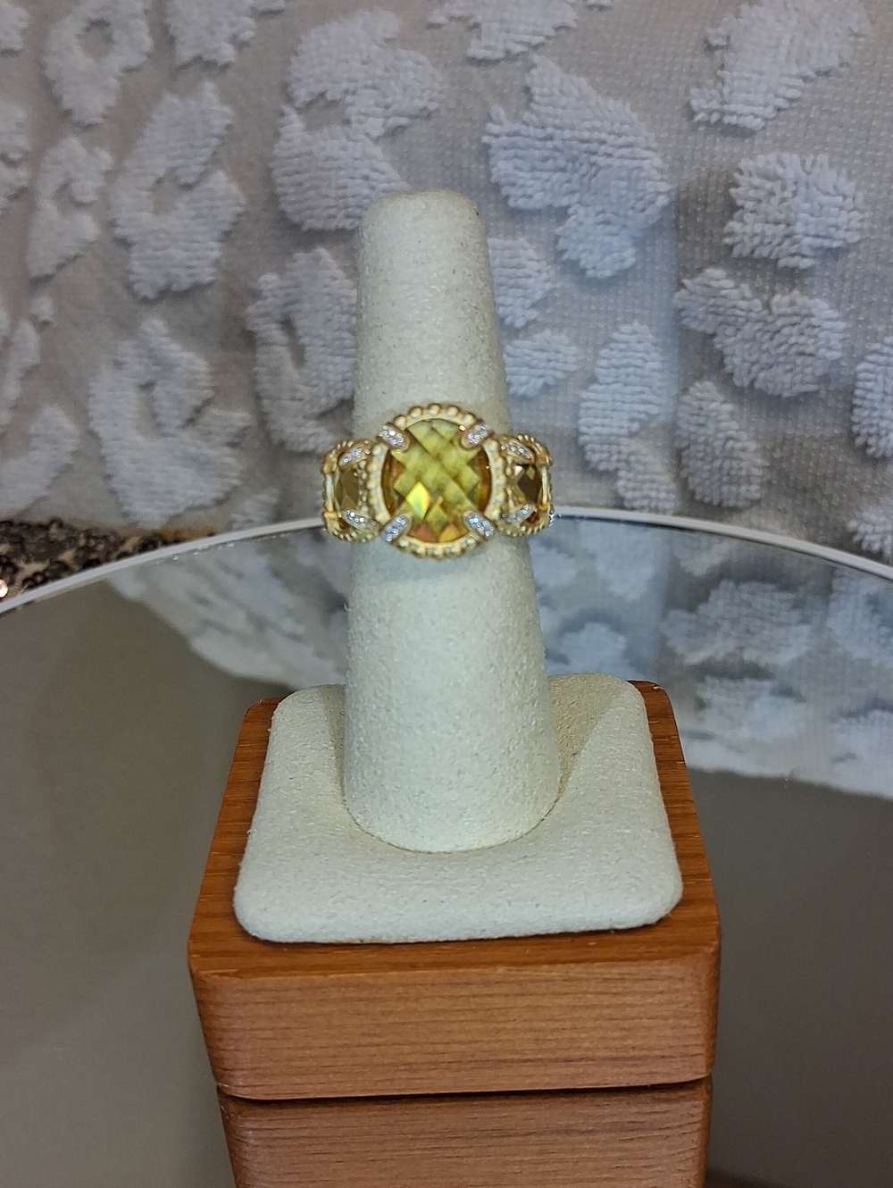 ✨️Glam, Glam, Glam Sterling Silver and 14kt Matte Gold Plated Cocktail Ring Sz 7